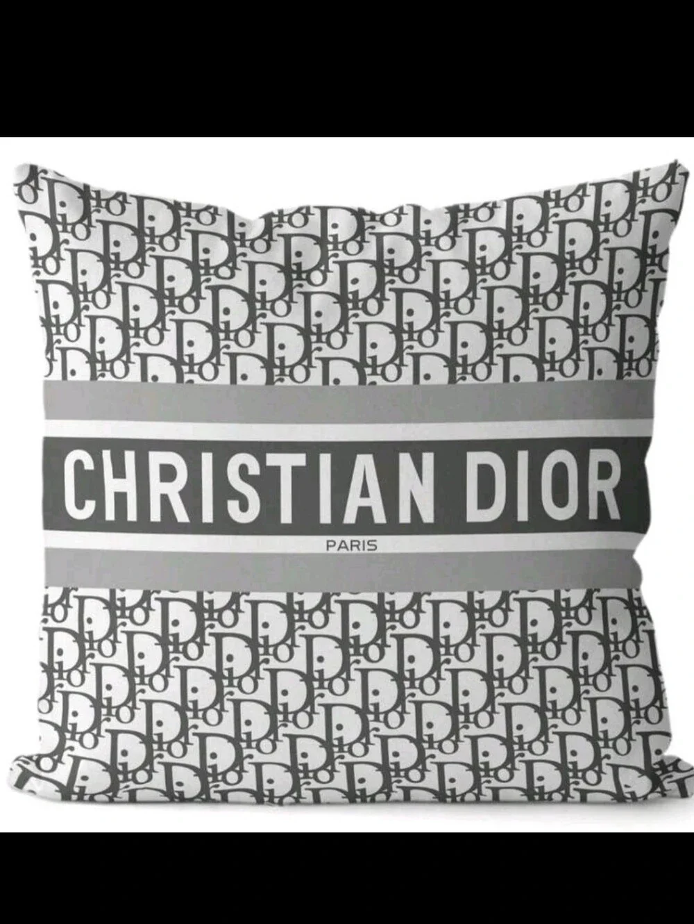 Set Of Two Logo Throw Pillow in Gray & White